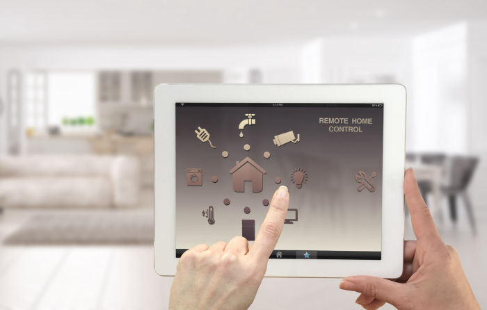 Smart home app on a tablet